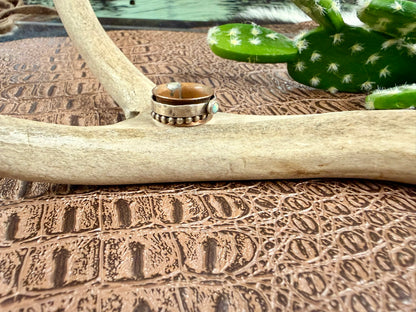 Copper and Opal Spinner Ring Size 5