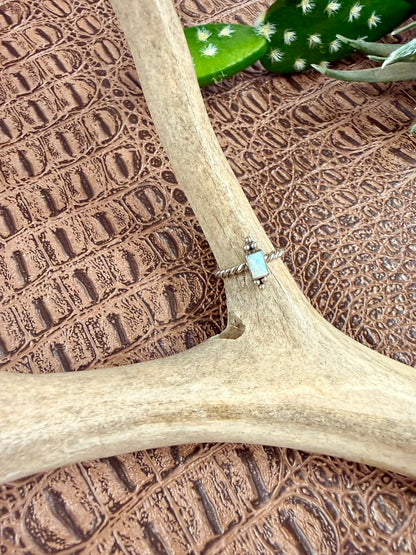 Opal and Rope Band Ring Size 6.75