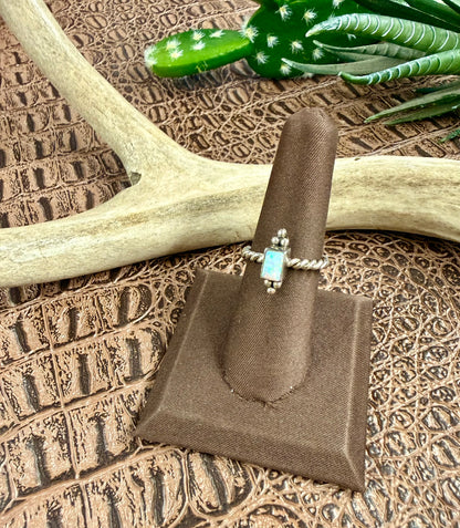 Opal and Rope Band Ring Size 6.75