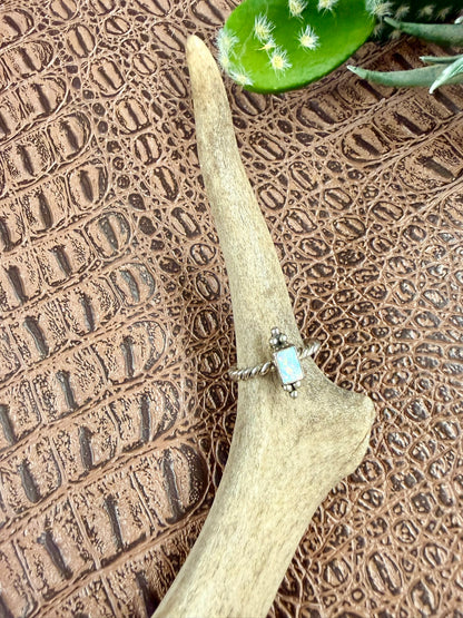 Opal and Rope Band Ring Size 6.75