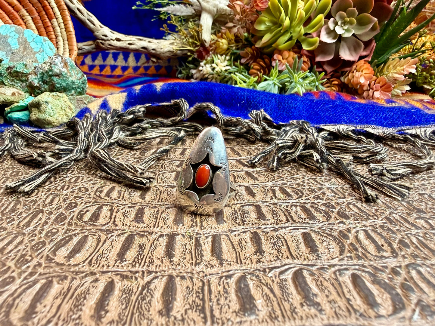 Shadowbox Coral Ring Size 8