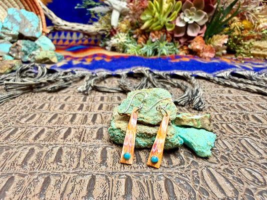 Spiny Oyster Dangle Earrings