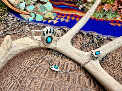 Bear Paw Turquoise Slave Bracelet