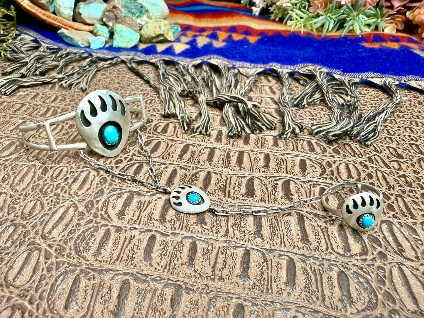Bear Paw Turquoise Slave Bracelet