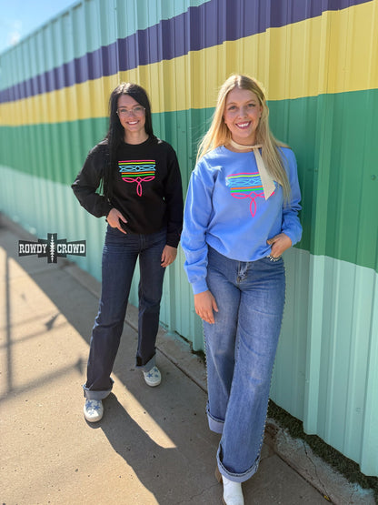 Black Neon Boot Stitch Sweater