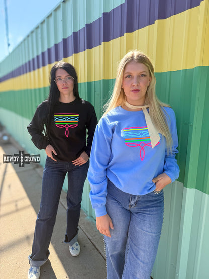 Black Neon Boot Stitch Sweater