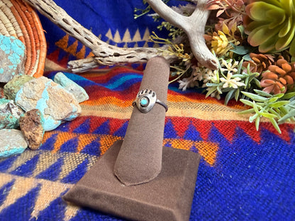 Small Bear Paw Turquoise Ring Size 6