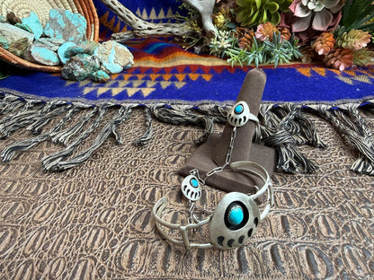 Bear Paw Turquoise Slave Bracelet