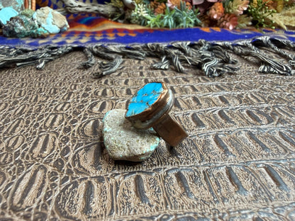 Copper and Turquoise Ring Size 6.50