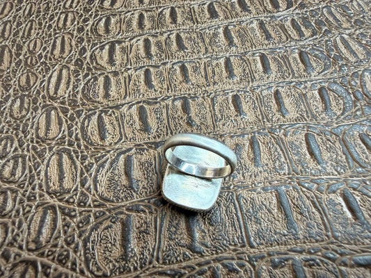 Rose Dahila Rectangular Shape Ring Size 5.25