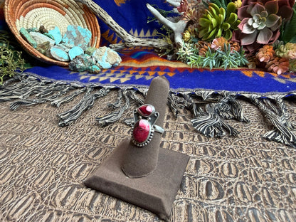Rose Dahila Side Teardrop Design Ring Size Adjustable