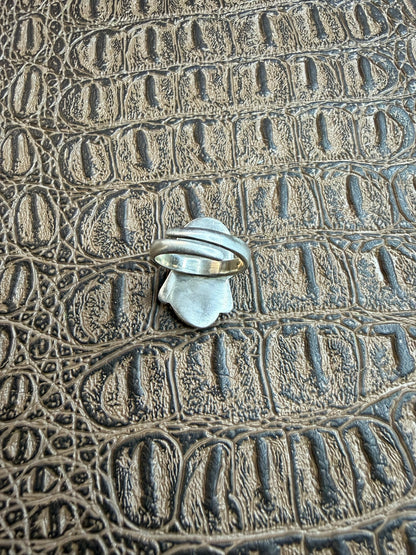 Rose Dahila Side Teardrop Design Ring Size Adjustable