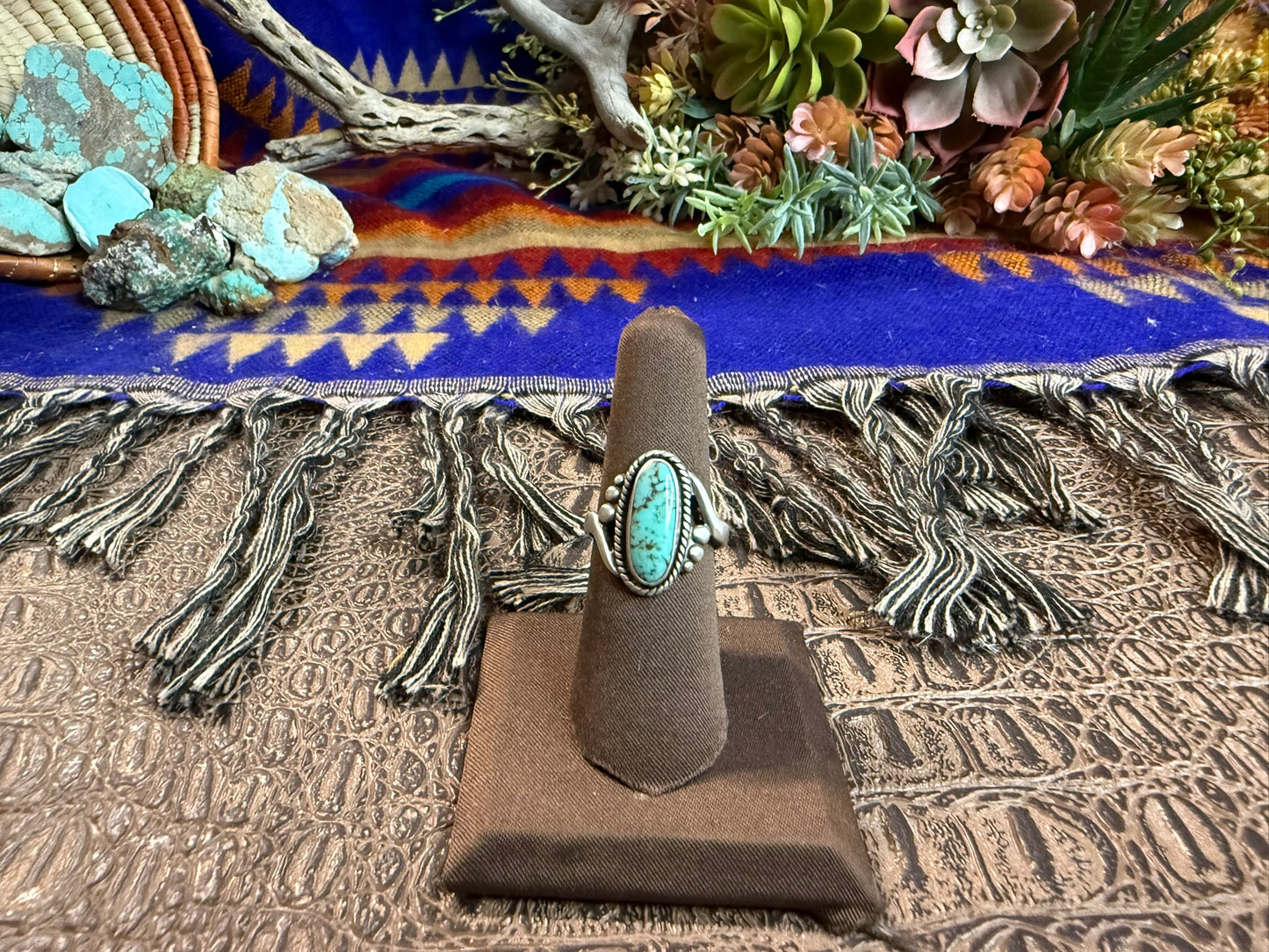Bell Trading Post Turquoise Ring Size 6.75