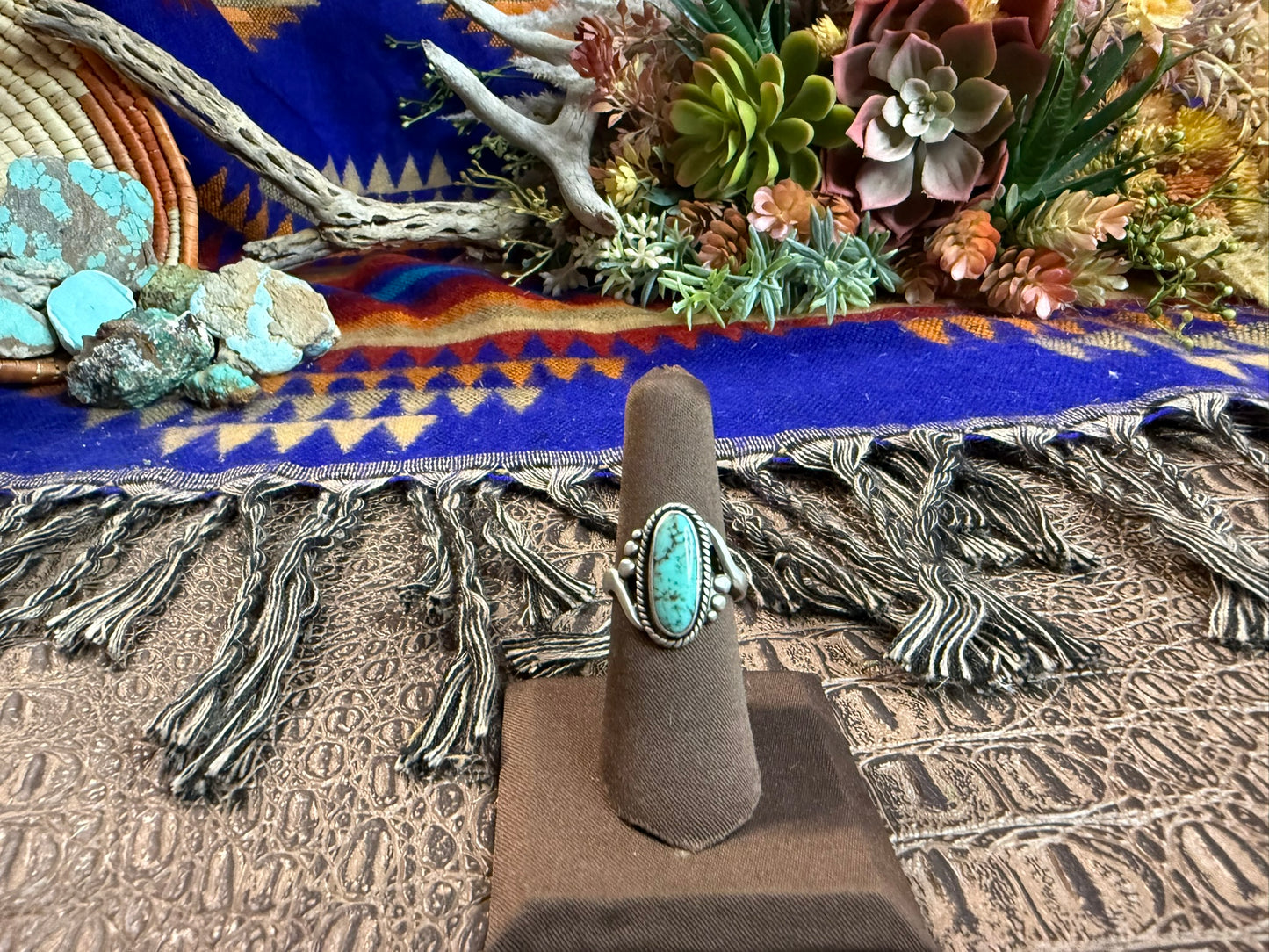 Bell Trading Post Turquoise Ring Size 6.75