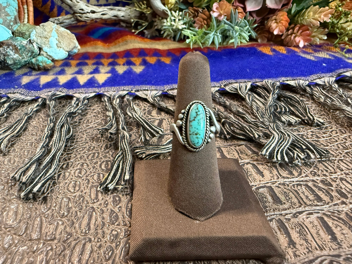 Bell Trading Post Turquoise Ring Size 6.75