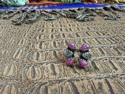 Snythetic Pink Opal Ring Size Adjustable