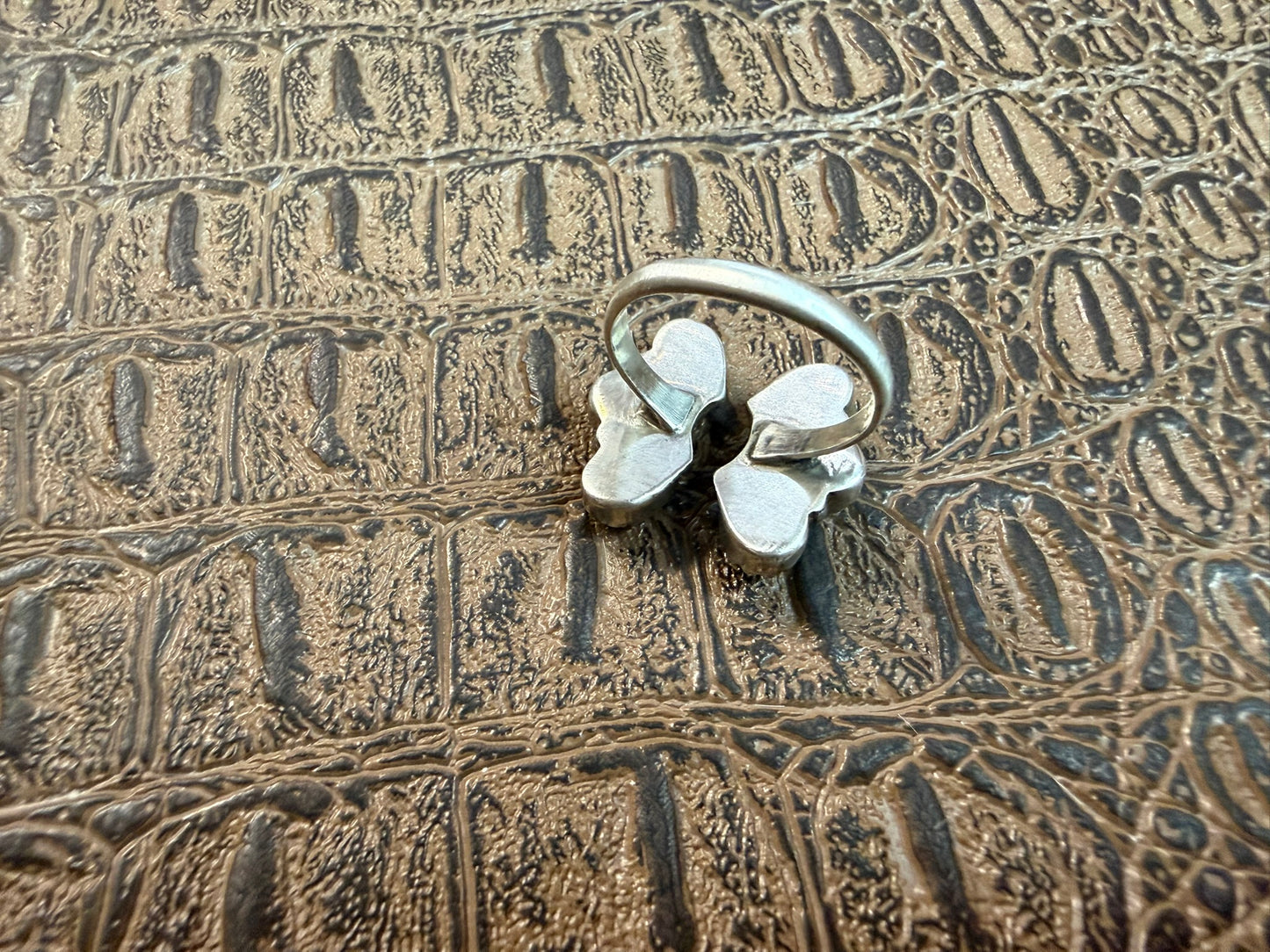 Snythetic Pink Opal Ring Size Adjustable