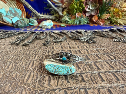 Baby/Toddler Heart and Turquoise Stamped Cuff Size 4.50