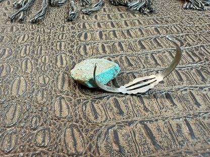 Baby/Toddler Heart and Turquoise Stamped Cuff Size 4.50
