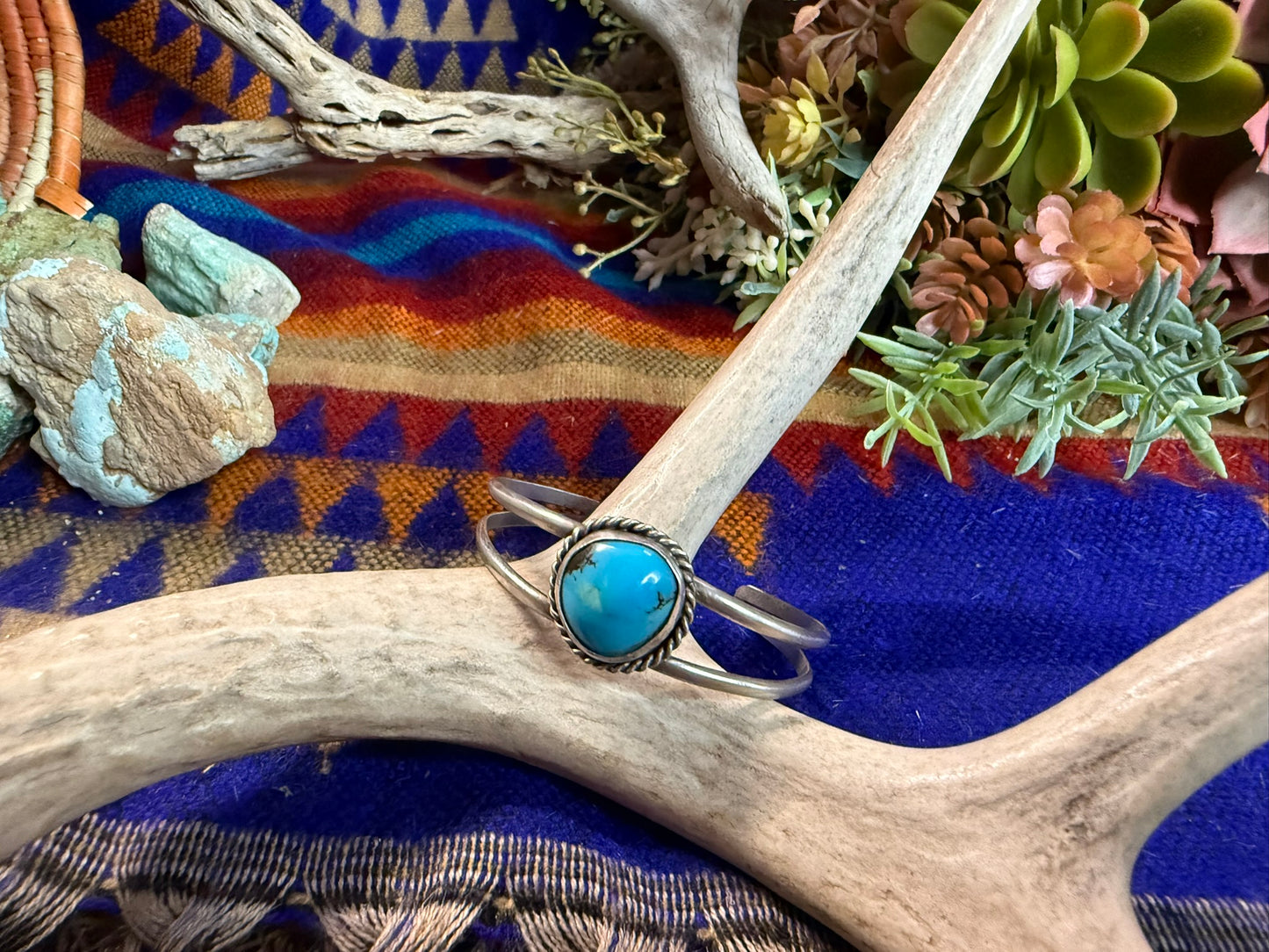 Round Turquoise Cuff Size 5.75