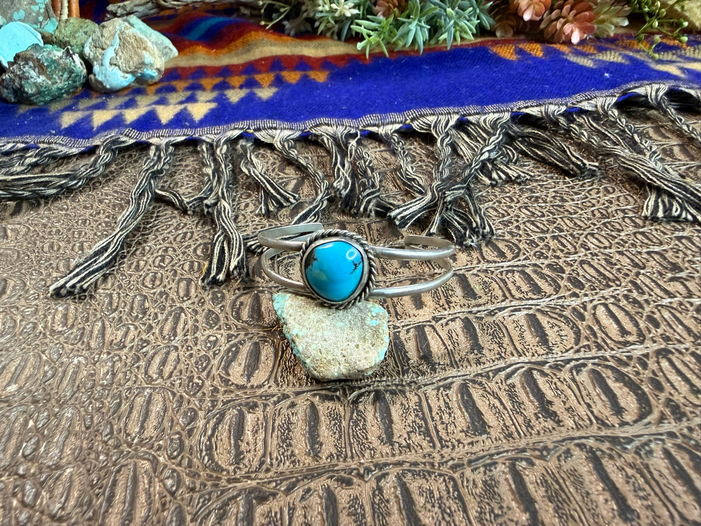 Round Turquoise Cuff Size 5.75