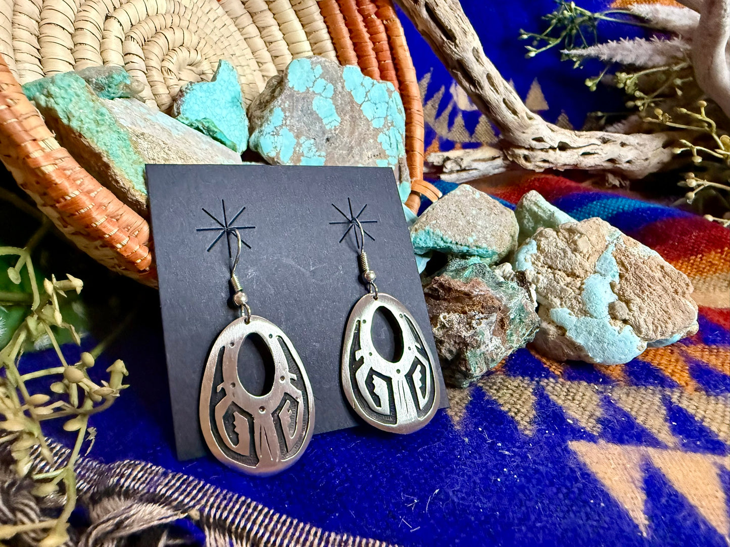 Nickel Silver Overlay Earrings