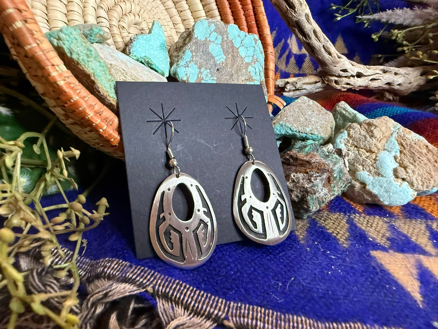 Nickel Silver Overlay Earrings
