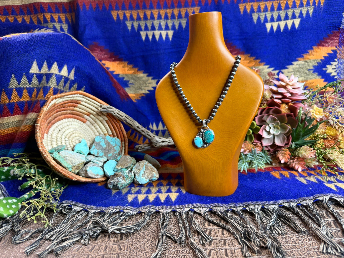 Two Turquoise Stone Pendant