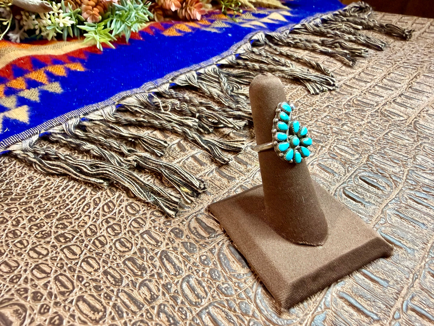 Turquoise Small Cluster Ring Size 5.50