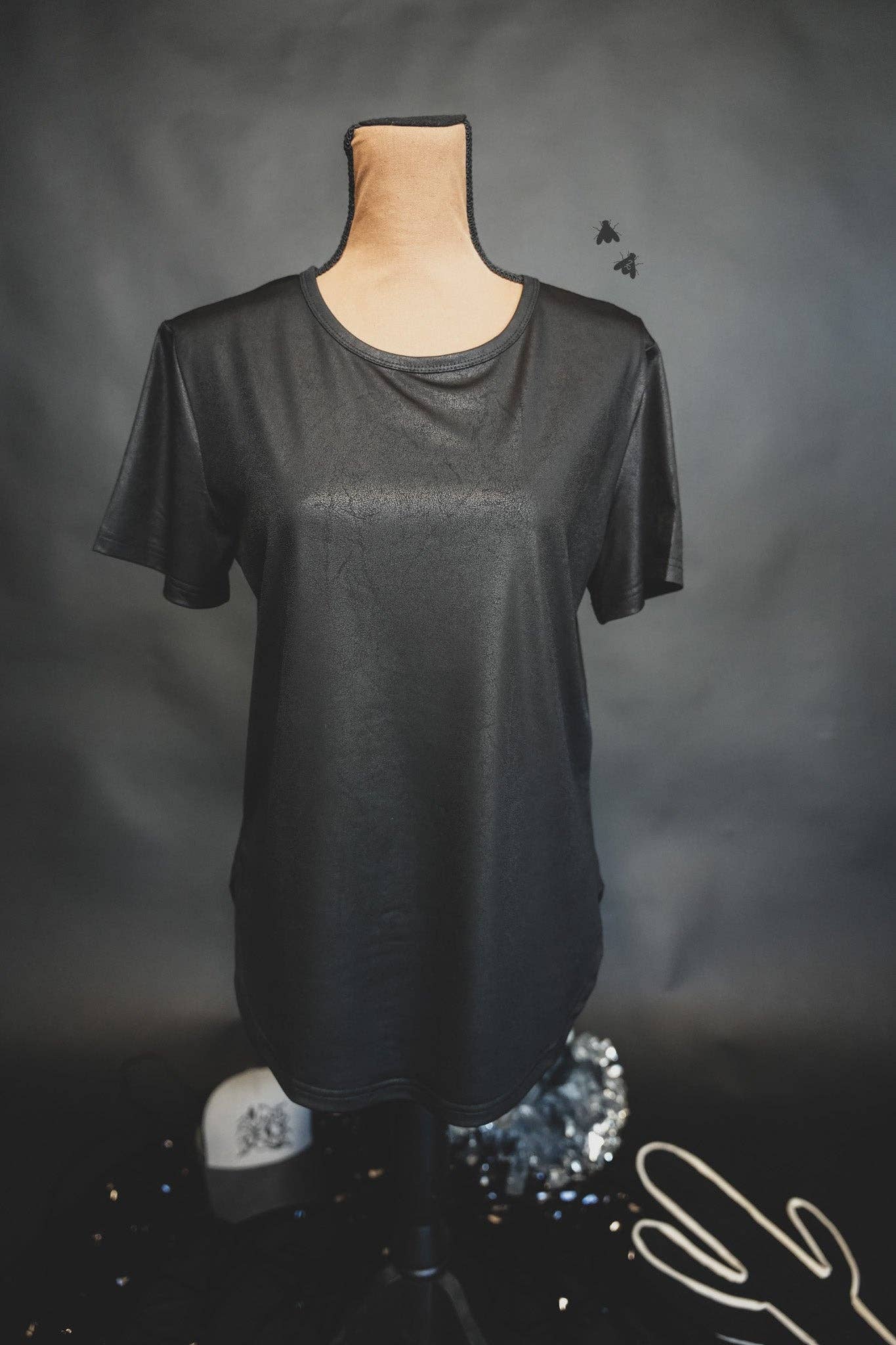 Swanky Faux Leather Top