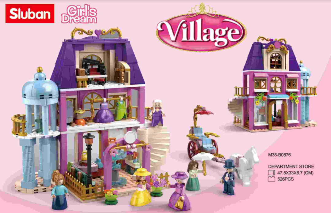 Girl's Dream Village Department Store Building Brick Kit