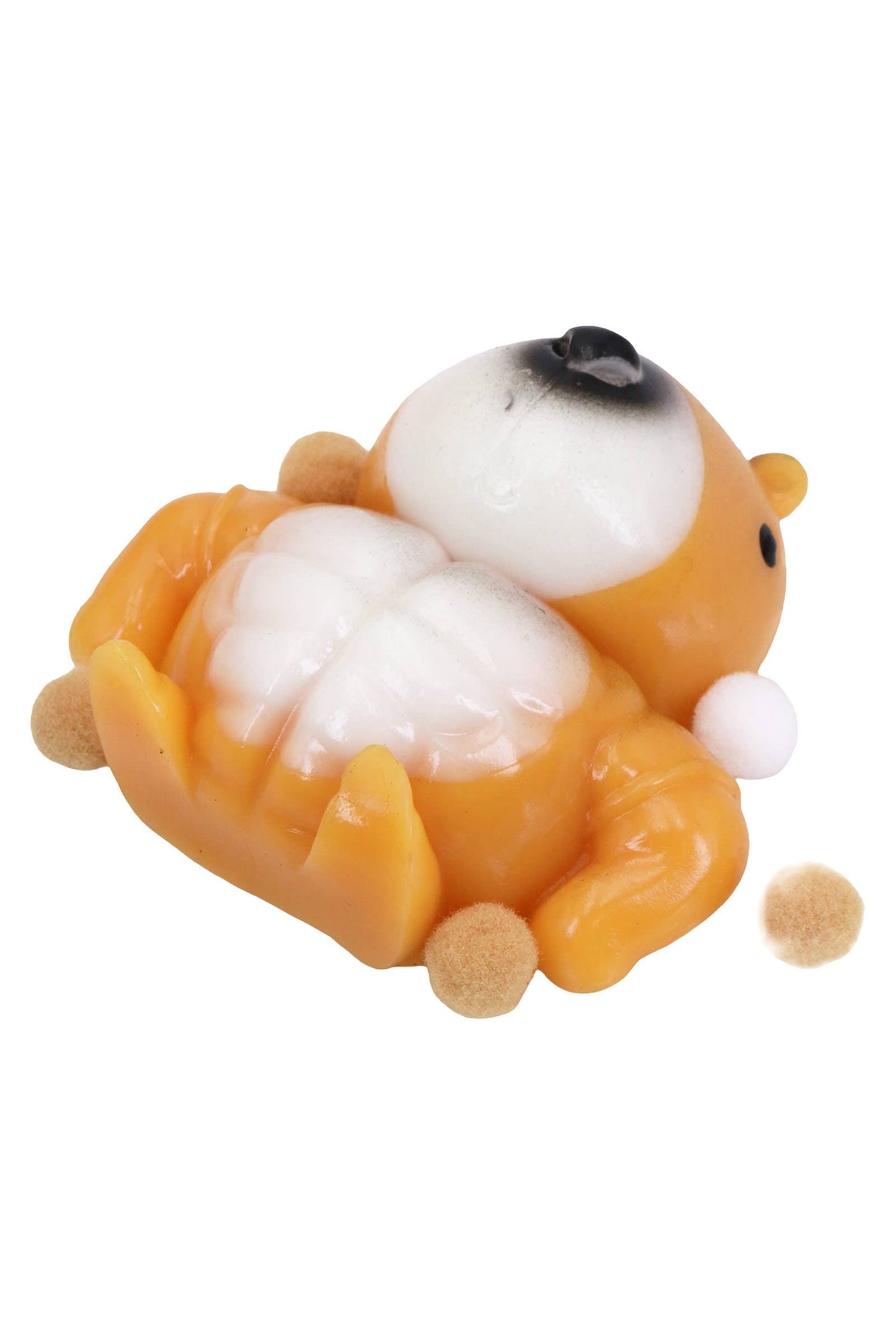 Buff Chipmunk Pom Pom Sticky Mochi Squishy Bag