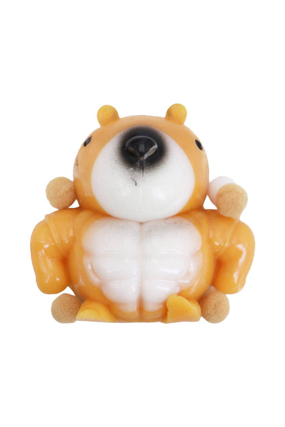 Buff Chipmunk Pom Pom Sticky Mochi Squishy Bag