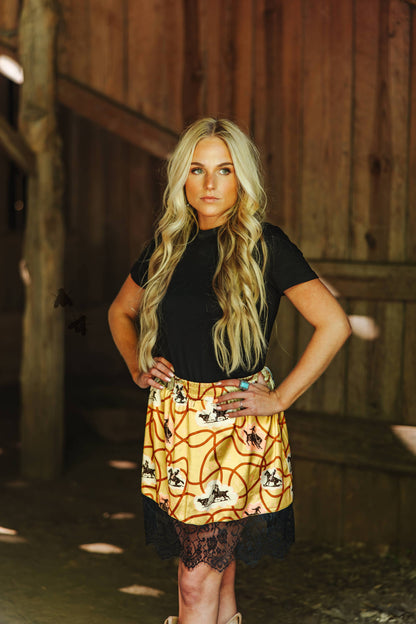 Yellow Wild and Lace Skirt
