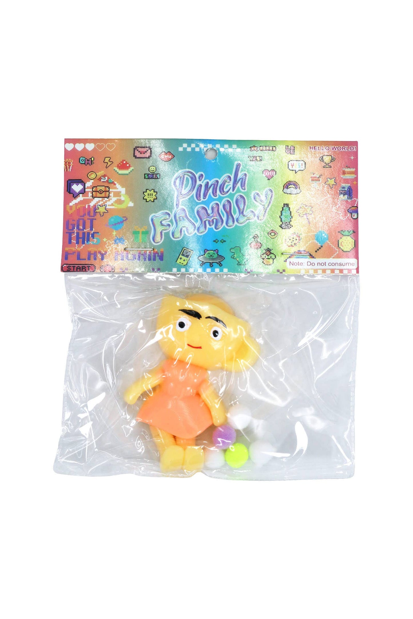 Brain Rot Memes Pom Pom Sticky Mochi Squishy Bag