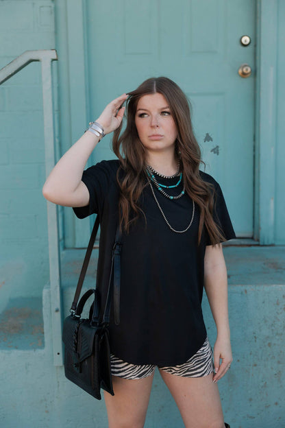 Swanky Faux Leather Top
