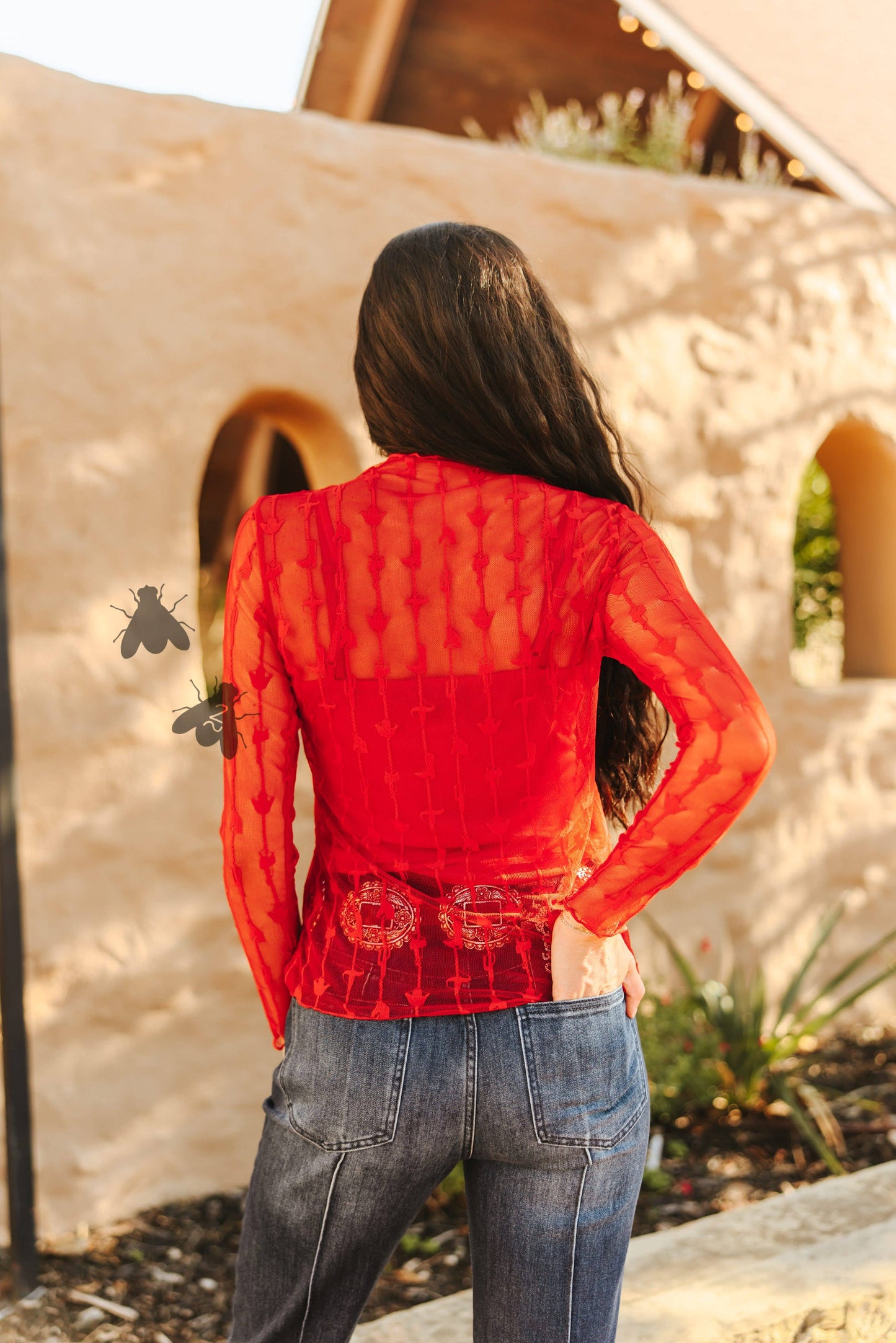 Red Lace Longsleeve with Tank