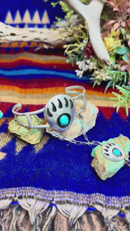 Bear Paw Turquoise Slave Bracelet